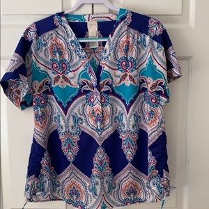 Chico’s short sleeve printed blouse